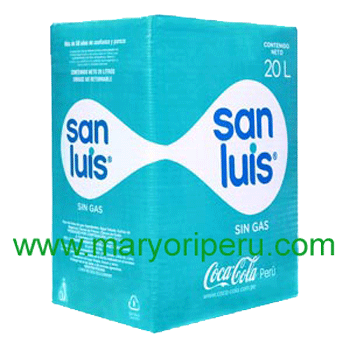 Cajas de agua San Luis 20 litros descartable